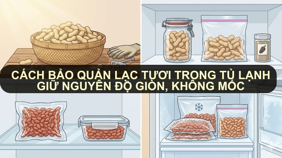 Cách bảo quản lạc tươi trong tủ lạnh giữ nguyên độ giòn, không mốc